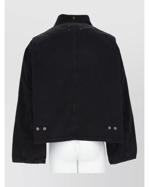 Maison Margiela Black Jacket Collar Detail Lightweight Long Sleeves for men