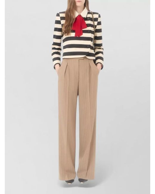 Valentino Natural Wide-Leg Trousers