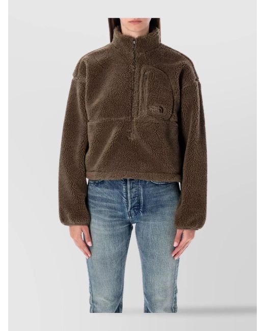 The North Face Blue High Collar Pullover Chest Pocket