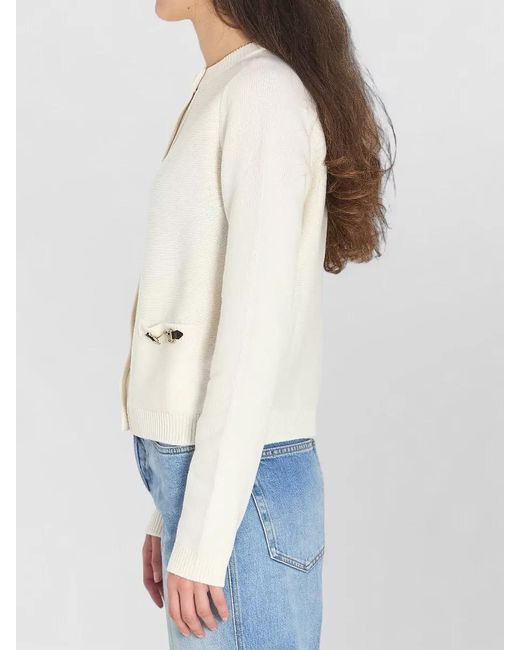 Gucci Blue Cashmere Wool Ribbed Long-Sleeve Cardigan