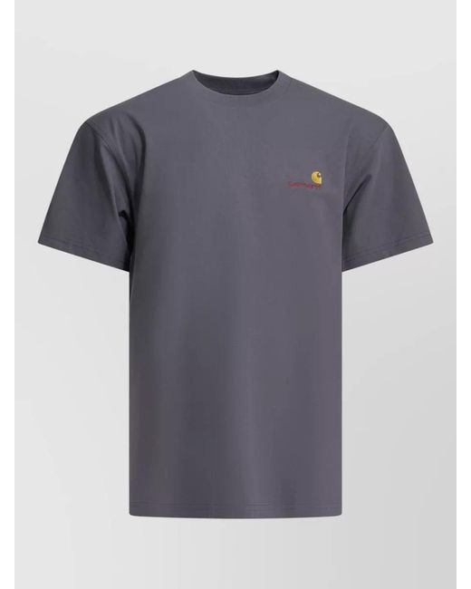 Carhartt Blue American Script Crew Neck Short Sleeve T Shirt for men