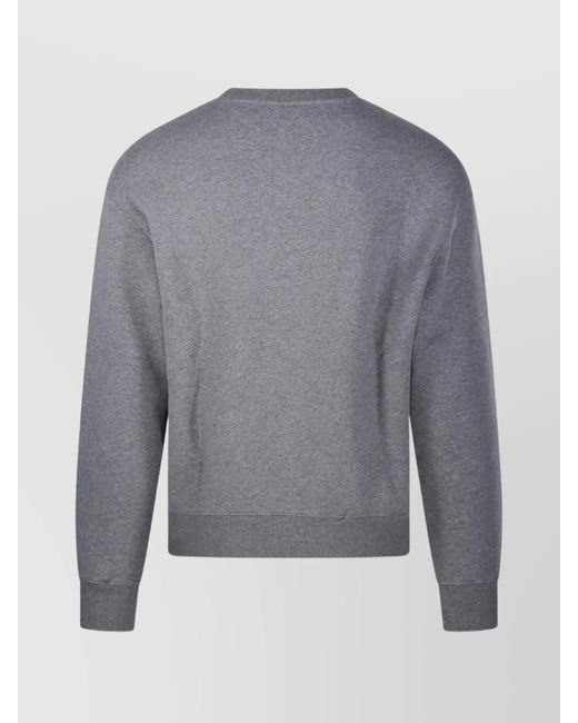 Maison Kitsuné Gray Cotton Crew Neck Long Sleeve Sweatshirt for men