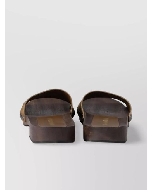 Miu Miu Multicolor Suede Leather Clogs