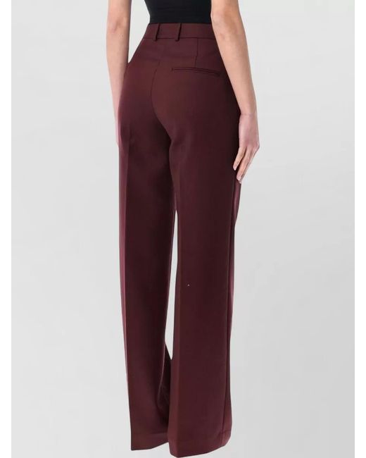 Frankie Shop Red Lenora High Waist Straight Wool Trousers
