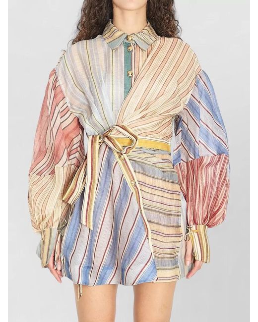 Zimmermann Multicolor Rebellion Striped Mini Dress