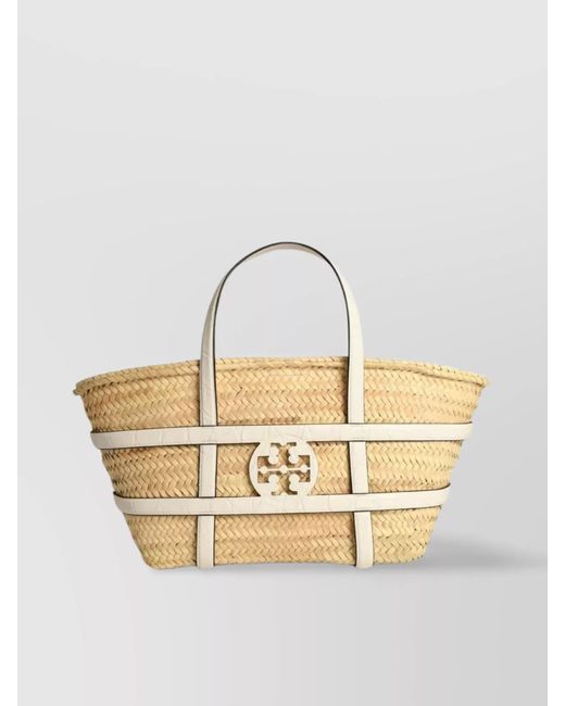 Tory Burch Metallic Ella Raffia Tote Bag
