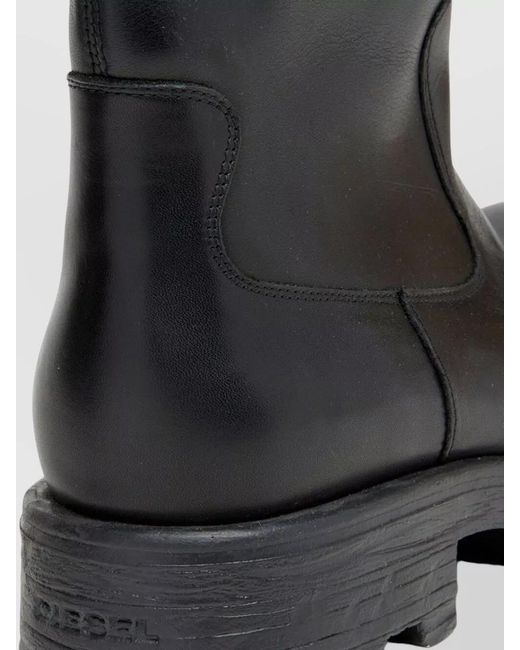 DIESEL Black Ankle Boots Chunky Sole Modern Style