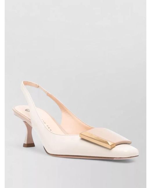 Roberto Festa Pink Pumps High Heel Metallic Accent Kitten