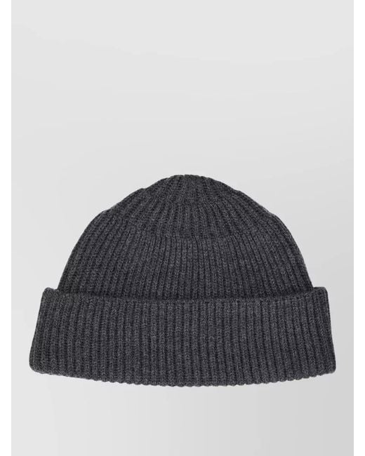 P.A.R.O.S.H. Blue Hat Ribbed Texture Folded Cuff