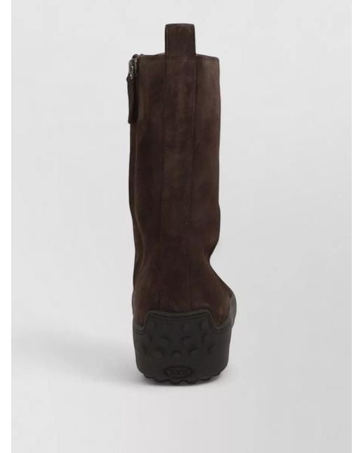 Tod's Black Winter Lace Up Ankle Boot Suede Leather