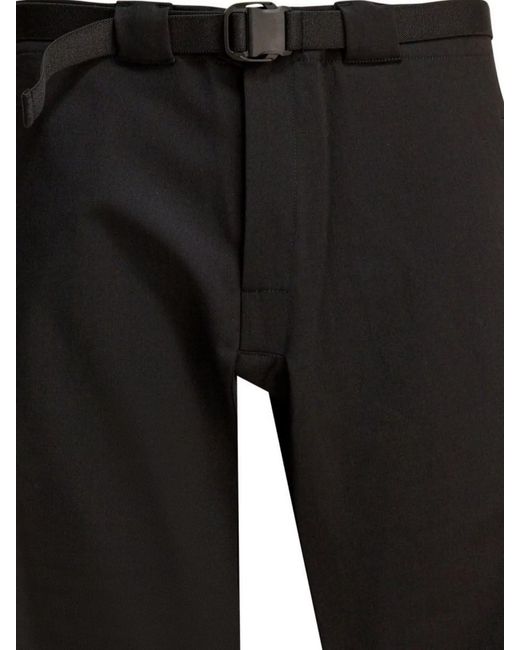 GR10K Black Belted Straight-Leg Trousers for men