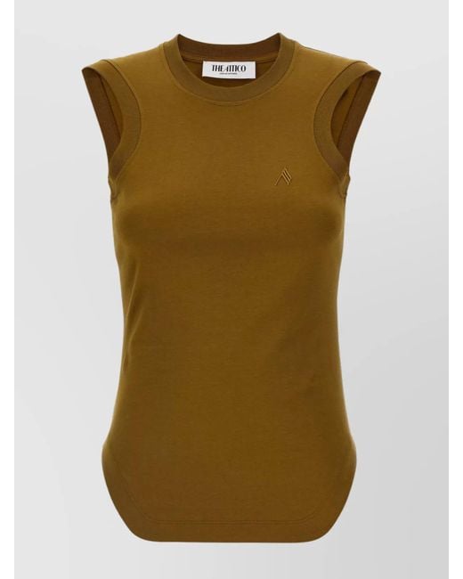 The Attico Green Cotton Reese Tank Top