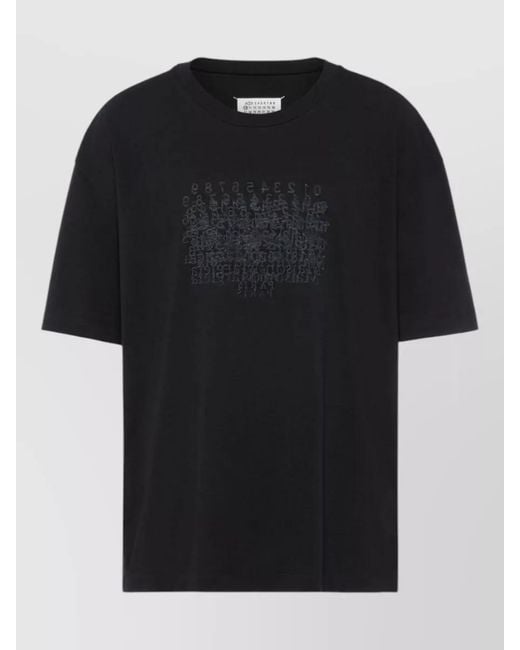 Maison Margiela Black Logo Cotton T Shirt Graphic Print for men