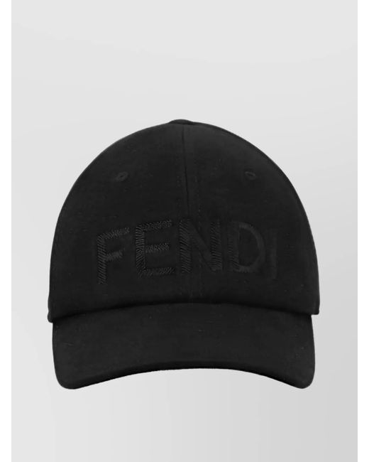 Fendi Black Cotton Baseball Cap for men