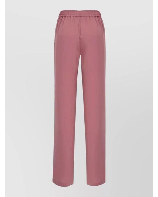 Herno Pink Wide Leg Trousers Metal Accents Detail