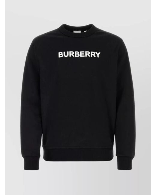 Burberry Black Generous Fit Cotton Sweater for men