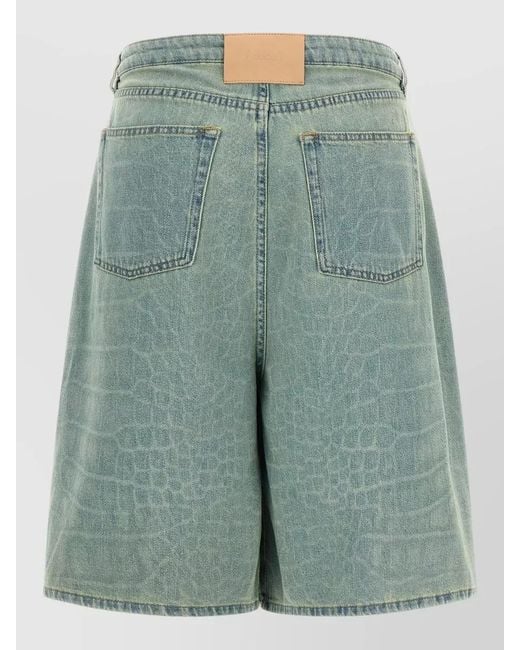 Nude Green Kate Bermuda Shorts Belt Loops Pockets