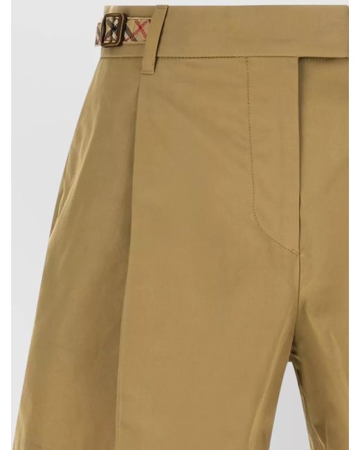 Burberry Natural Raina Shorts Pleated Front Adjustable Waist