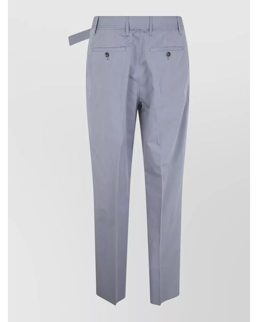Lardini Blue Silk Cotton Belted Tailored Trousers for men