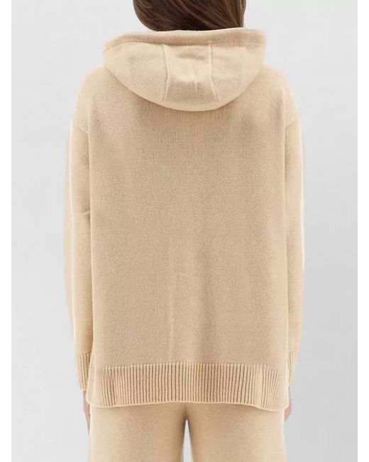 Max Mara Natural Cashmere Wool Hooded Sweater