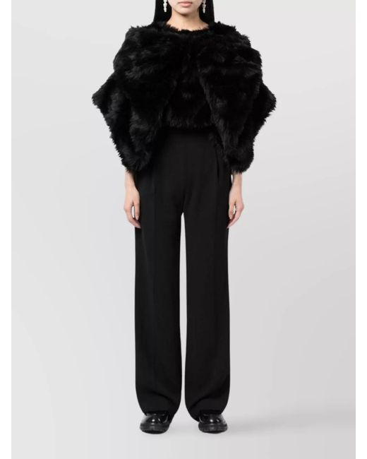 Comme des Garçons Black Faux Fur Cropped Jacket