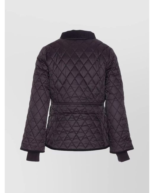 Barbour Blue Quilted Jacket With Long Sleeves And Pockets