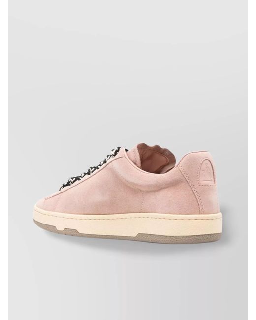 Lanvin Pink Leather Low-Top Sneakers