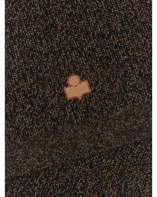 Isabel Marant Black Wool Two-Tone Scarf