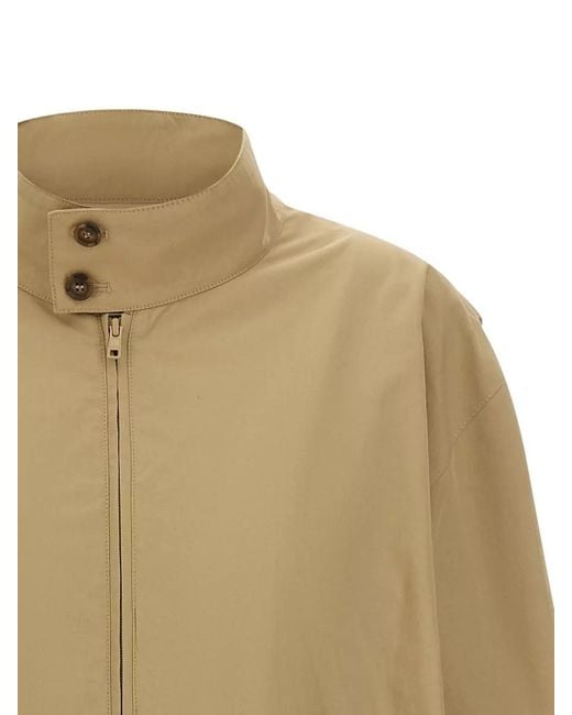 MM6 by Maison Margiela Natural Stitch Detail Jacket High Collar Buttons