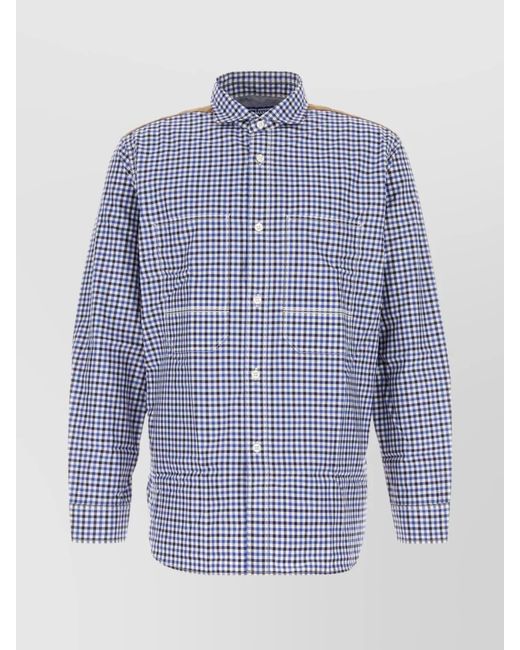 Junya Watanabe Blue Embroidered Cotton Shirt for men