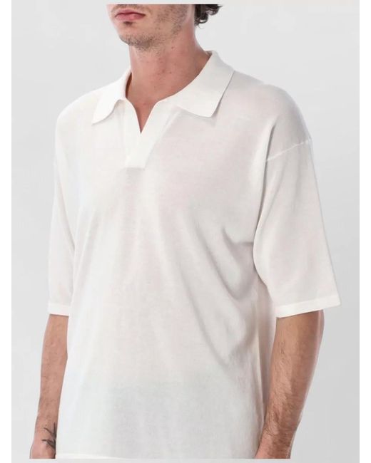 Roberto Collina White Cotton Relaxed-Fit Short-Sleeve Polo Shirt for men