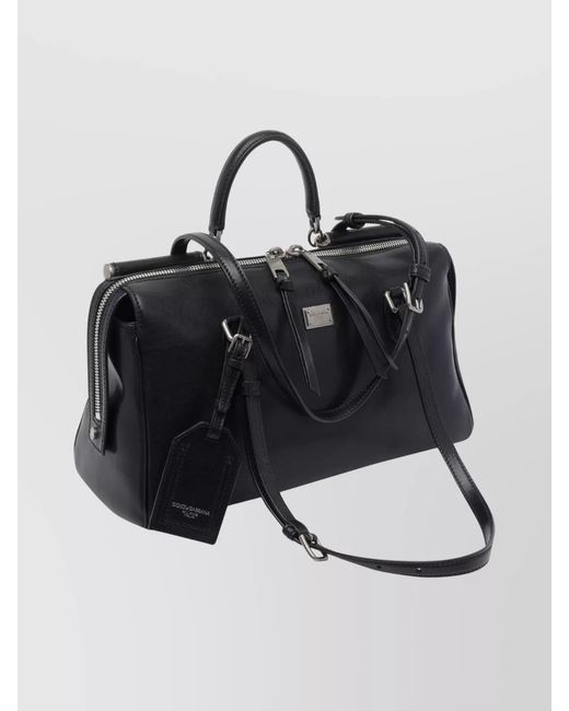 Dolce & Gabbana Black Vittoria Leather Shoulder Bag
