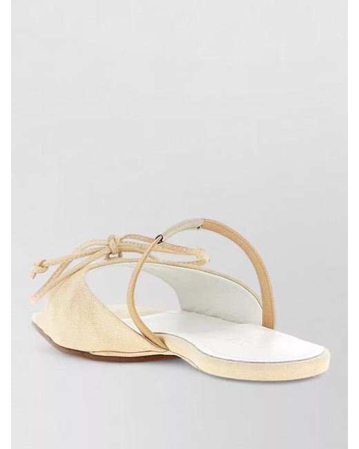 MM6 by Maison Margiela Natural Leather Bow Slingback Sandals