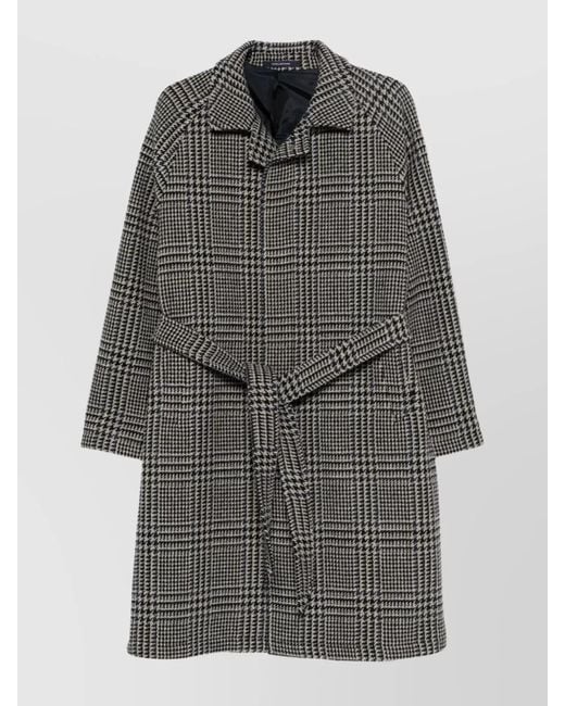 Tagliatore Gray Cashmere Single-Breasted Coat for men