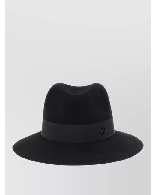 Maison Michel Black Rabbit Felt Fedora Hat