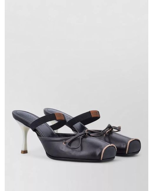 MM6 by Maison Margiela Multicolor Ballet Mule Heels Bow Detail Contrast