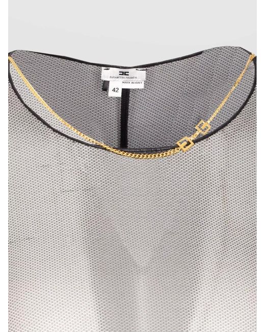 Elisabetta Franchi Gray Sleeveless Bodysuit