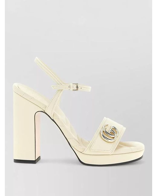 Gucci Natural Leather Platform Sandals