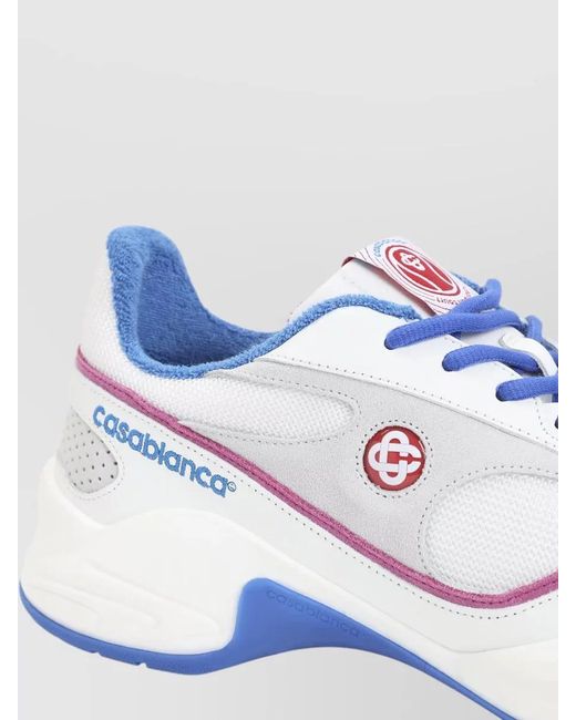 Casablanca Blue Leather Low-Top Sneakers for men