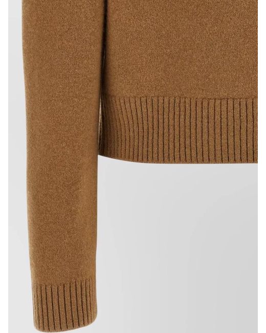 Rohe Brown Cashmere Blend Crew Neck Cardigan Knit