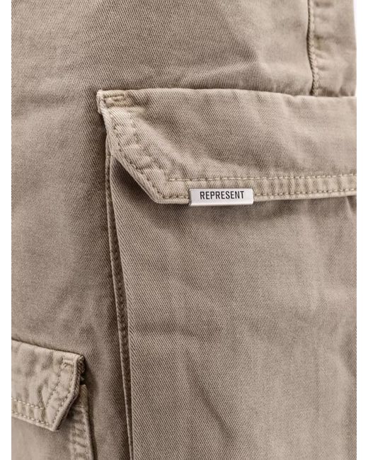 Represent Natural Cotton Bermuda Cargo Shorts Five Pocket for men