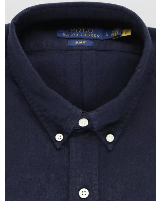 Ralph Lauren Blue Button-Down Collar Shirt for men