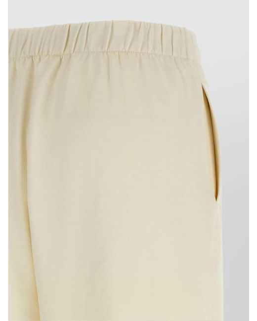 Max Mara White Silk Blend Cropped Straight-Leg Sweatpants