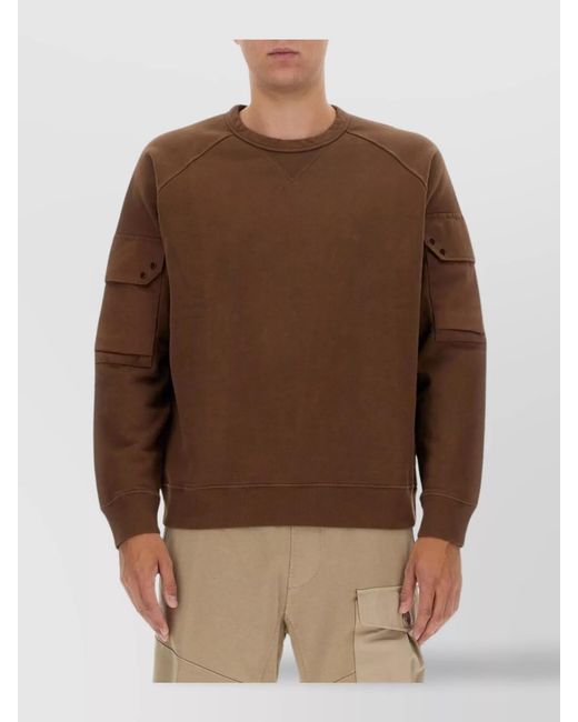 C P Company Brown Regular-Fit Logo Sweatshirt for men