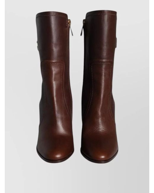 Dolce & Gabbana Brown Leather Mid-Calf Boots