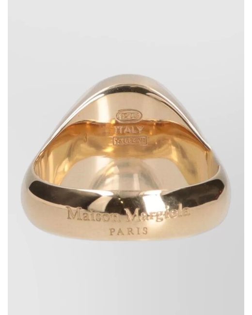 Maison Margiela Natural Signet Ring Polished Finish Engraved Detail