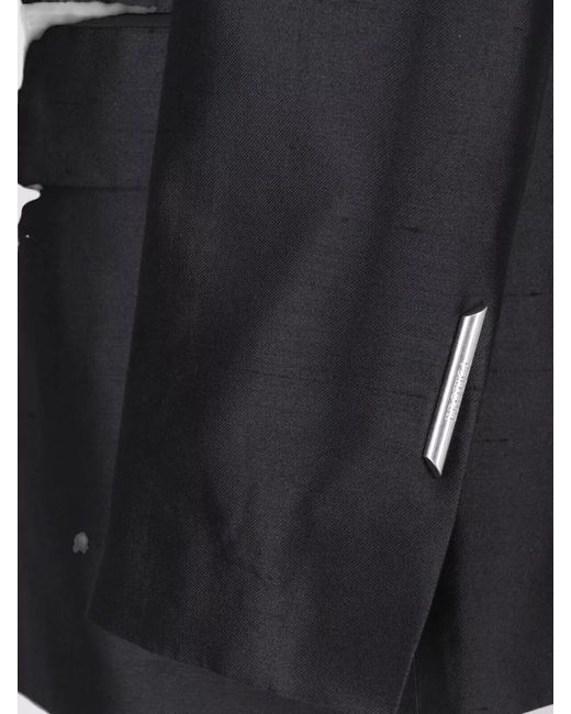 Dondup Black Double Breasted Blazer Structured Tailored Design