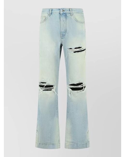 Amiri Blue Flare Cotton Jeans Belt Loops Five Pockets for men