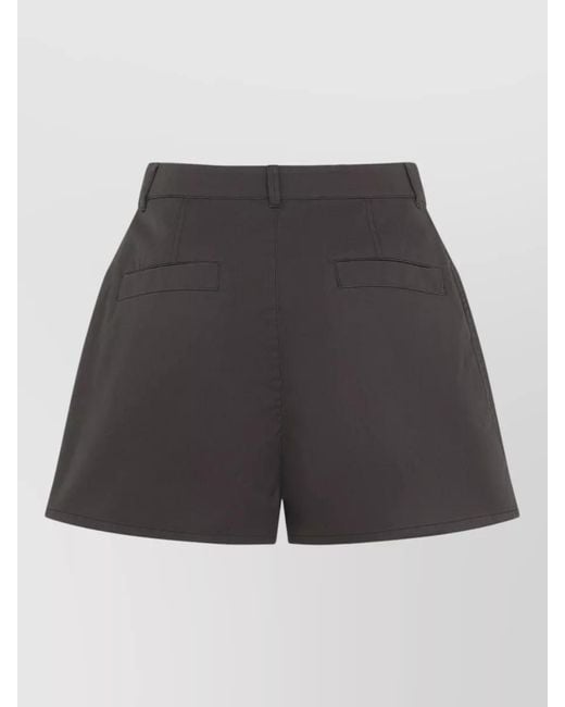 Lemaire Gray Cotton Twill Shorts Relaxed Fit