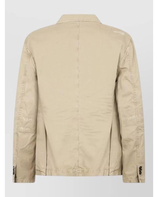 DSquared² Natural Jacket Distressed Detailing Front Pockets Notched Lapel for men
